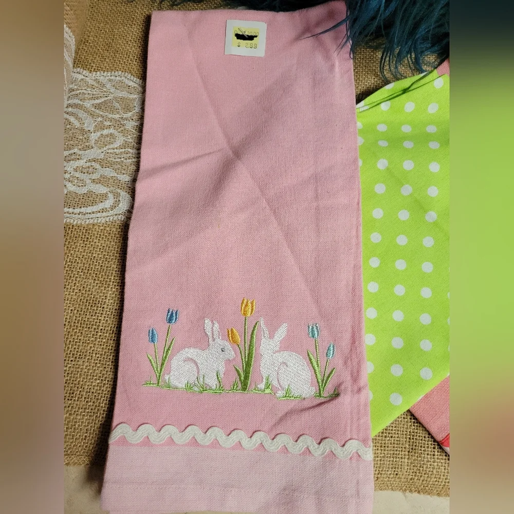 DII and now designs Easter lot of 4 linens 2 euroscrubbies - Picture 14 of 16